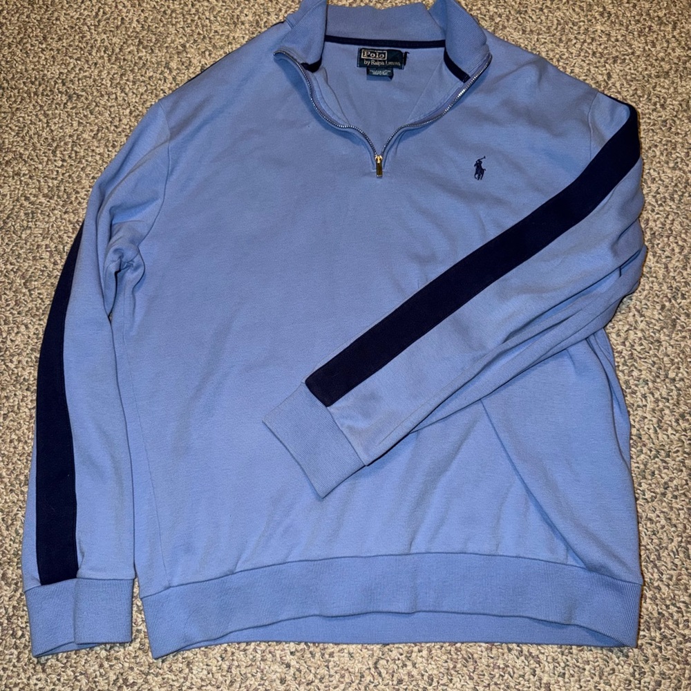 Ralph Lauren Men's Light Blue Zip-Up Sweater
